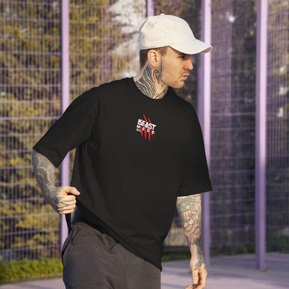 BEAST MODE Oversized Gym Graphic T-Shirt - Image 2
