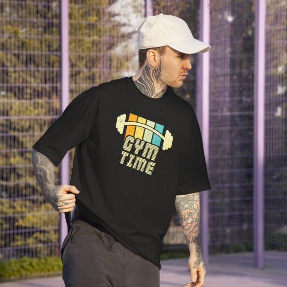 "Gym Time" Oversized Vintage Style T-Shirt - Image 2
