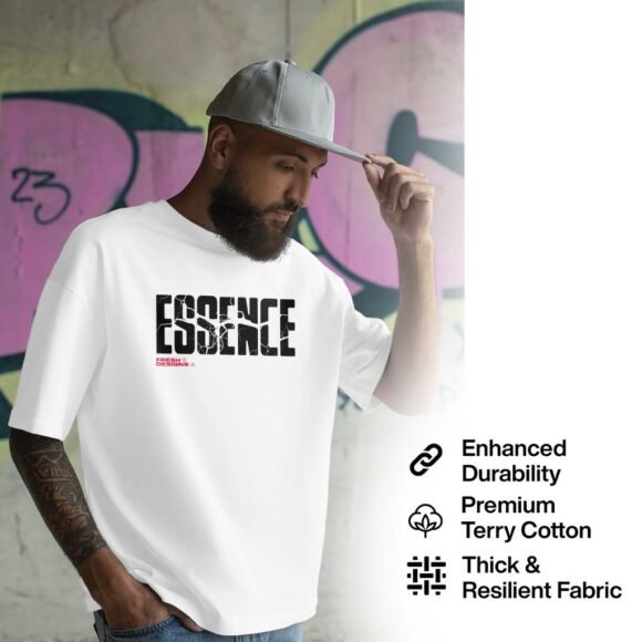 “ESSENCE” Oversized T-Shirt – White Edition - Image 3