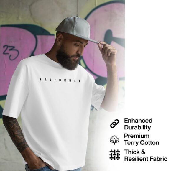 HALFSKULL Oversized T-Shirt – Built for the Grind - Image 5