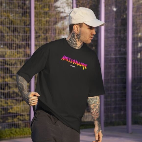 MILLIONAIRE Oversized Black T-Shirt - Image 4