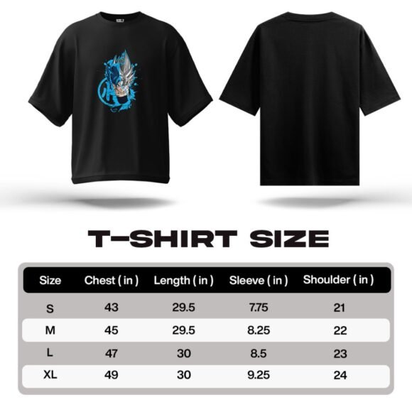 Unleash your Saiyan energy with this Super Saiyan Blue Goku Oversized T-Shirt - Image 5