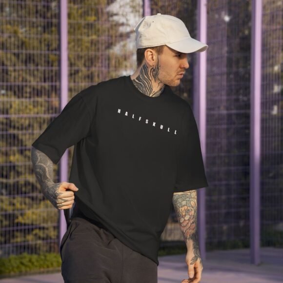 Halfskull Oversized Black T-Shirt - Image 5