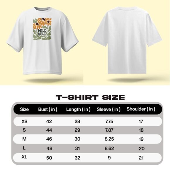 Classic white with vibrant floral "Wild Soul" front print - Image 5