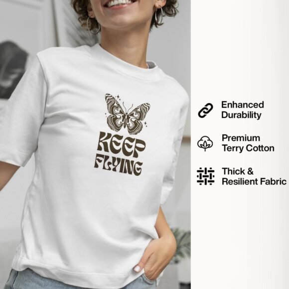 White base with bold "Keep Flying" butterfly graphic on the front - Image 3