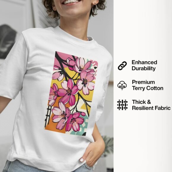 White base with a vivid multicolor floral graphic - Image 3