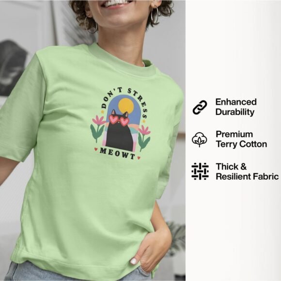 Brighten your day with this playful pastel green oversized t-shirt - Image 3