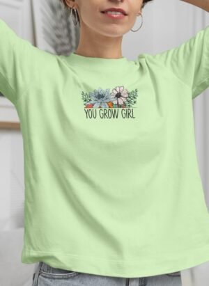 Positivity with this refreshing pastel green oversized t-shirt