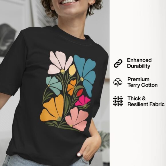 Black Floral Oversized T-Shirt – Elevate Your Style - Image 3