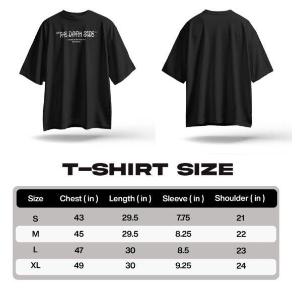 The Dark Side Oversized Black T-Shirt - Image 5
