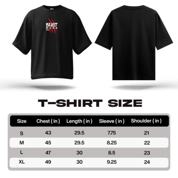 BEAST MODE Oversized Gym Graphic T-Shirt - Image 5