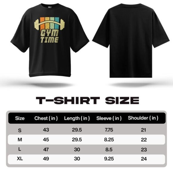 "Gym Time" Oversized Vintage Style T-Shirt - Image 5