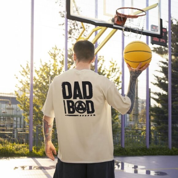 HALFSKULL "DAD BOD" Oversized Graphic T-Shirt - Image 4