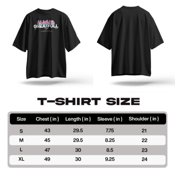 ALWAYS GREAT FULL" print black t-shirt - Image 5