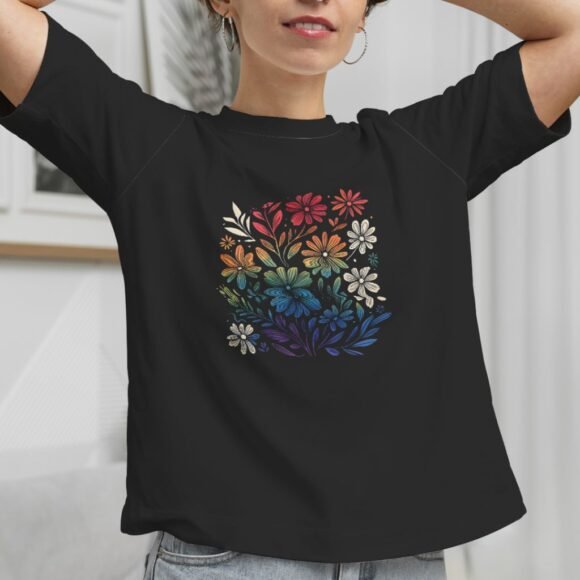 Women's Oversized Floral Graphic T-Shirt – Trendy & Comfortable - Image 4