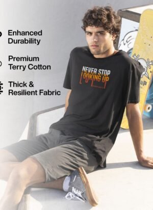 NEVER STOP LOOKING UP Oversized Motivational T-Shirt