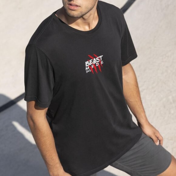 BEAST MODE Oversized Gym Graphic T-Shirt - Image 4