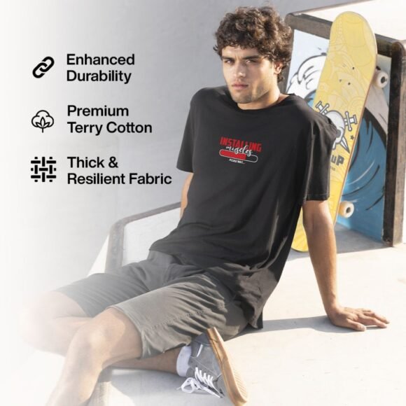 "Installing Muscles" Oversized Graphic T-Shirt - Image 3