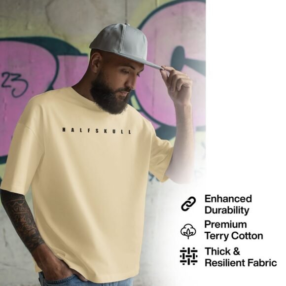 HALFSKULL "DAD BOD" Oversized Graphic T-Shirt - Image 3