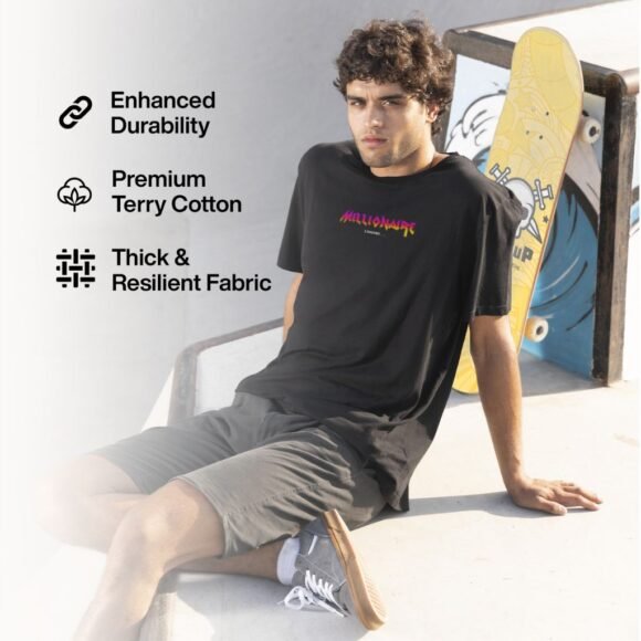 MILLIONAIRE Oversized Black T-Shirt - Image 3