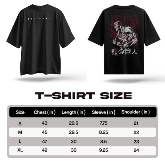 Unleash the power of the Armored Titan with this Attack on Titan Oversized T-Shirt - Image 5