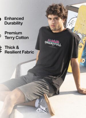 ALWAYS GREAT FULL" print black t-shirt