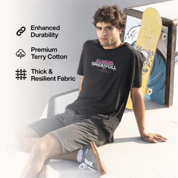 ALWAYS GREAT FULL" print black t-shirt - Image 3