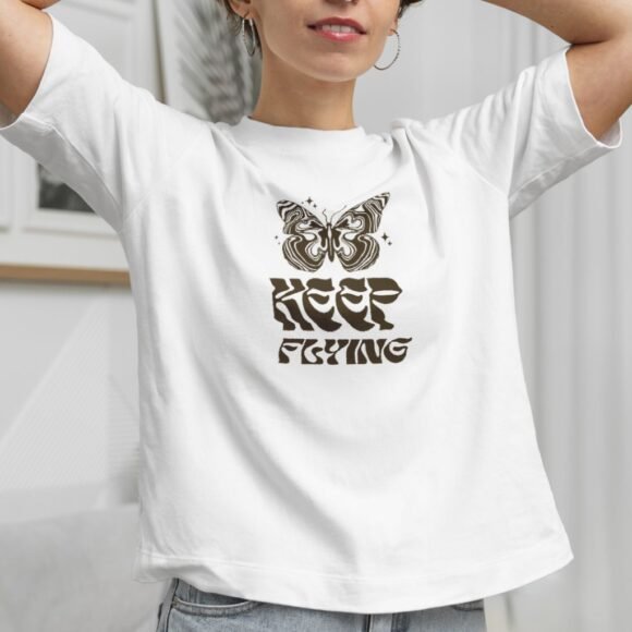 White base with bold "Keep Flying" butterfly graphic on the front - Image 4