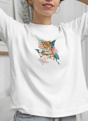 Classic white base with colorful graphic print