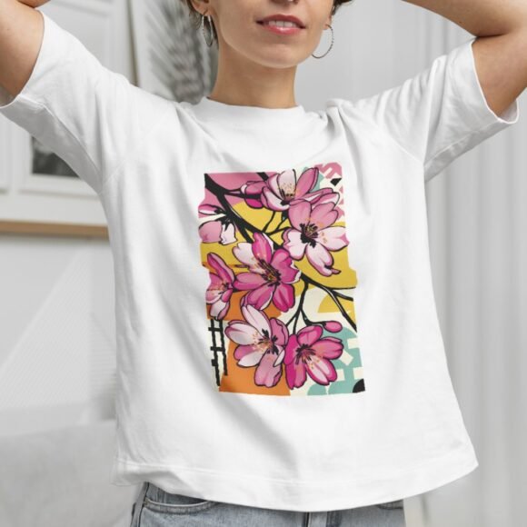 White base with a vivid multicolor floral graphic - Image 4