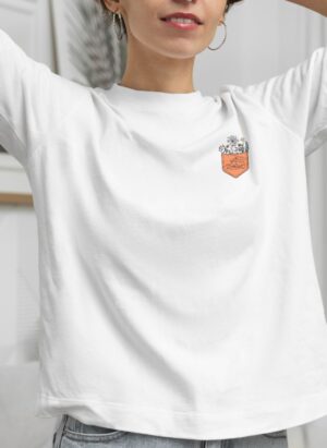 Classic white with small front chest graphic