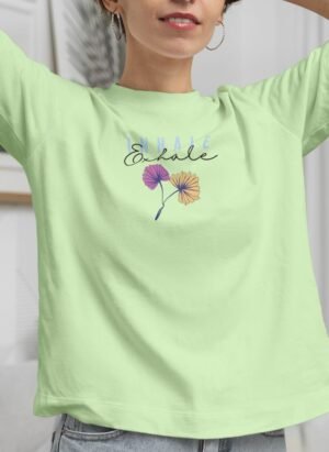 Elevate your casual wear with the stylish and comfortable "Inhale Exhale" oversized t-shirt