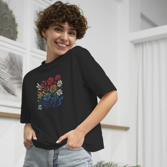 Women's Oversized Floral Graphic T-Shirt – Trendy & Comfortable - Image 2