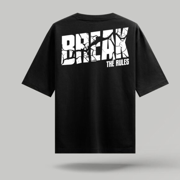 HALFSKULL "Break the Rules" Oversized Graphic T-Shirt - Image 2