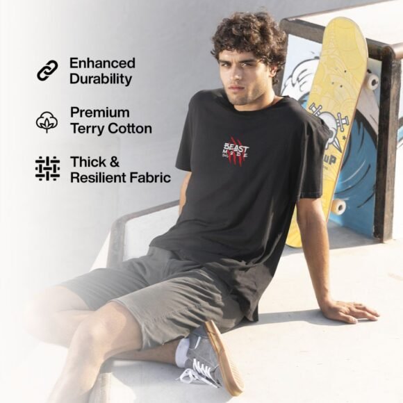 BEAST MODE Oversized Gym Graphic T-Shirt - Image 3
