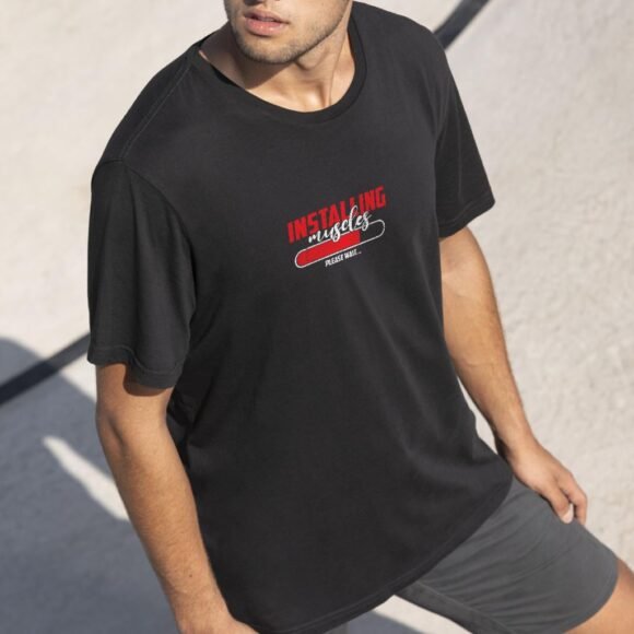 "Installing Muscles" Oversized Graphic T-Shirt - Image 4