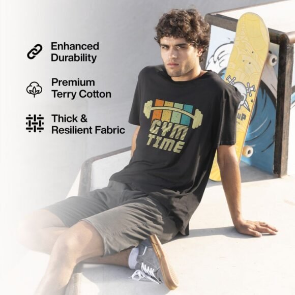 "Gym Time" Oversized Vintage Style T-Shirt - Image 3