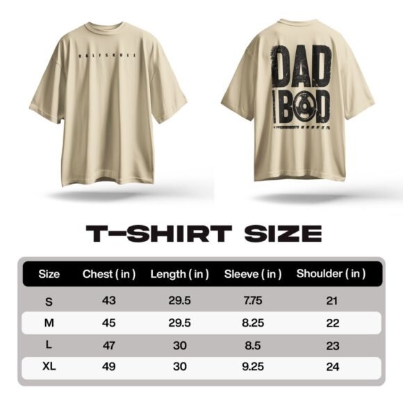 HALFSKULL "DAD BOD" Oversized Graphic T-Shirt - Image 5
