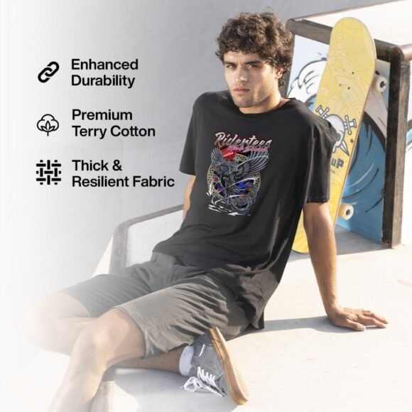 Unleash your biker spirit with this Riderz Oversized T-Shirt - Image 3