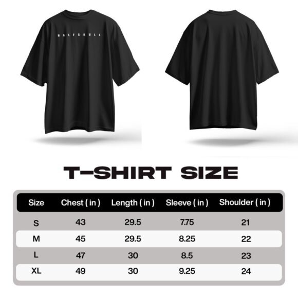 Halfskull Oversized Black T-Shirt - Image 4