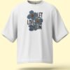 White t-shirt with floral "Let Love In" front graphic