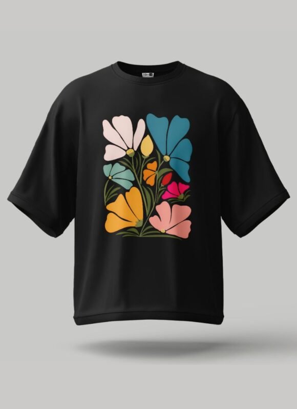 Black Floral Oversized T-Shirt – Elevate Your Style