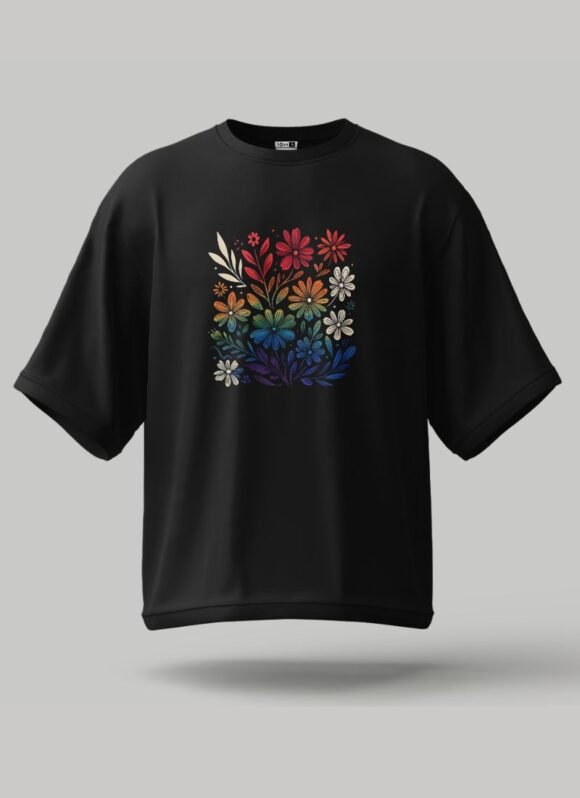Women's Oversized Floral Graphic T-Shirt – Trendy & Comfortable