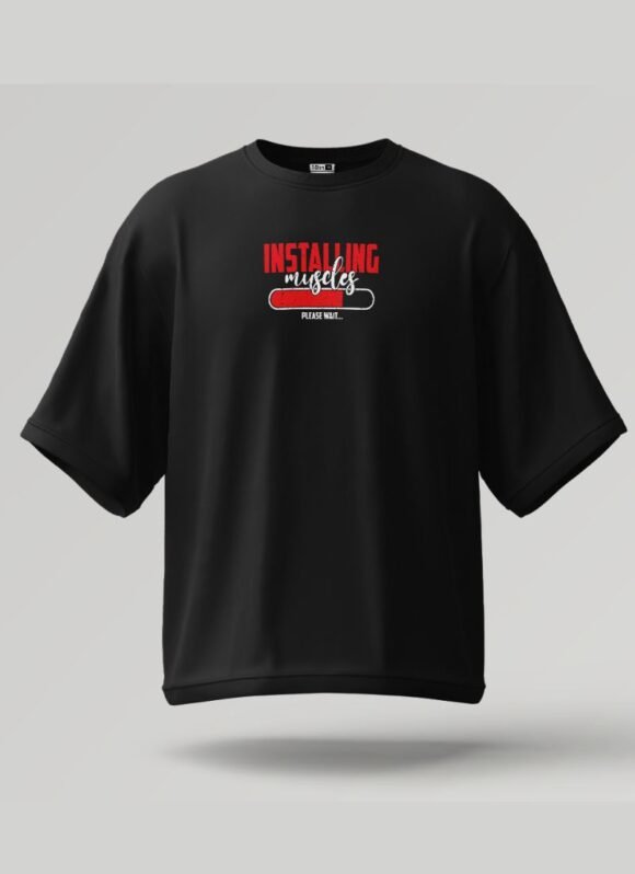 "Installing Muscles" Oversized Graphic T-Shirt