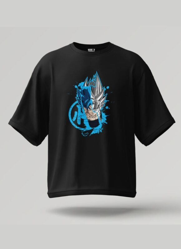 Unleash your Saiyan energy with this Super Saiyan Blue Goku Oversized T-Shirt