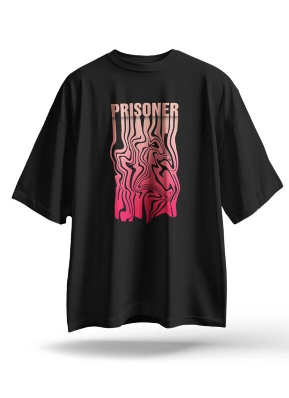 PRISONER Oversized Black T-Shirt