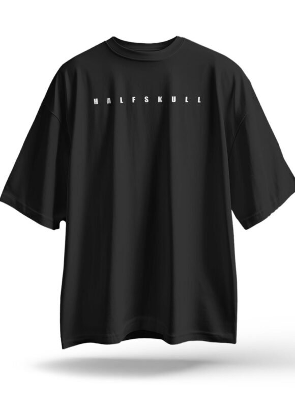 Halfskull Oversized Black T-Shirt