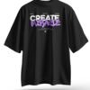 CREATE MIRACLE Oversized Black T-Shirt