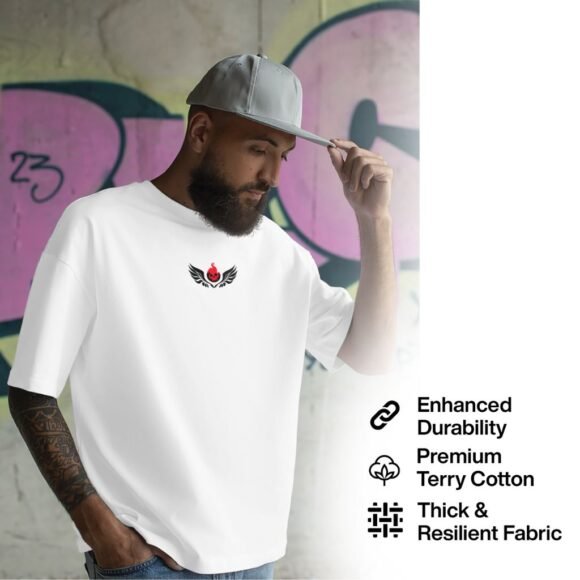 Winged Flame Oversized T-Shirt - Image 4
