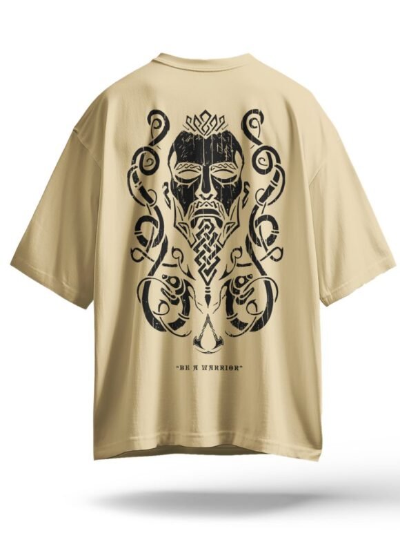 Oversized Gothic Skull T-Shirt – Warrior Edition